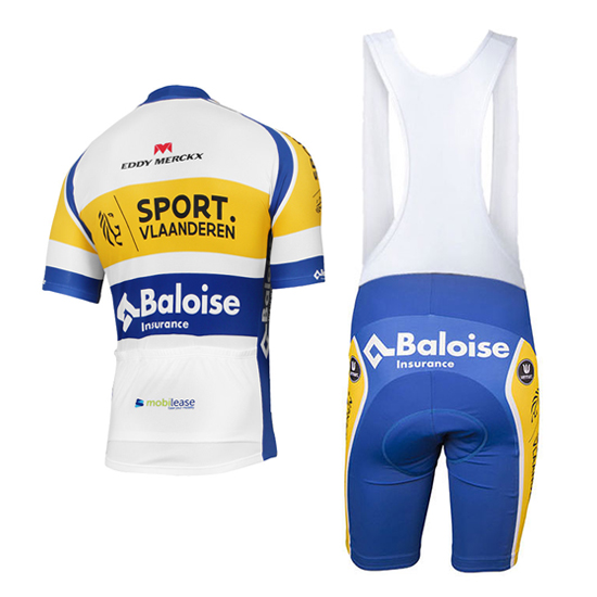 Abbigliamento Topsport Vlaanderen 2017 Manica Corta e Pantaloncino Con Bretelle bianco - Clicca l'immagine per chiudere